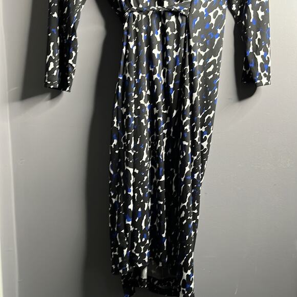 Pea in the Pod Black and Blue Wrap Maternity Dress Size Small - Picture 8 of 8